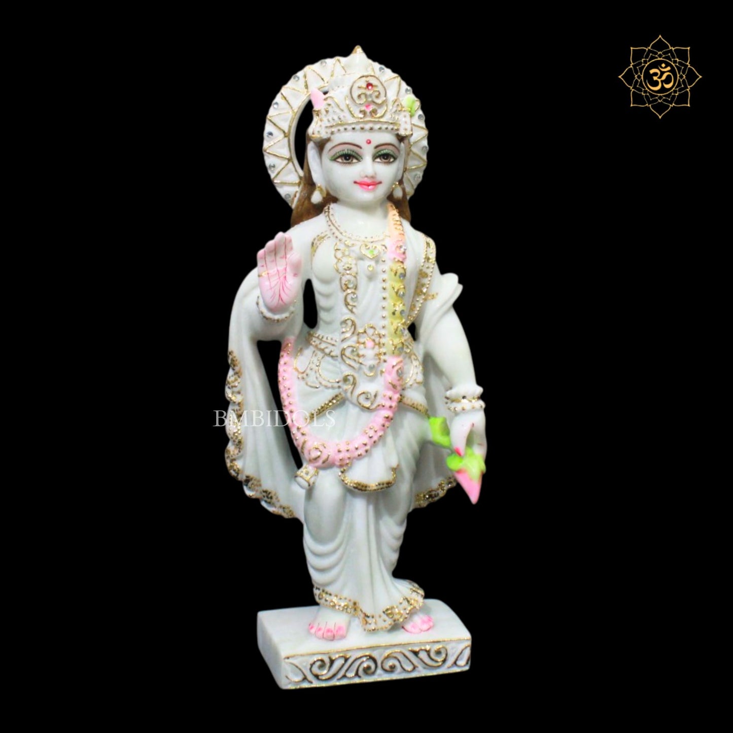 15inch Ram Darbar Marble Statue with Ram, Lakshman, Sita & Hanuman