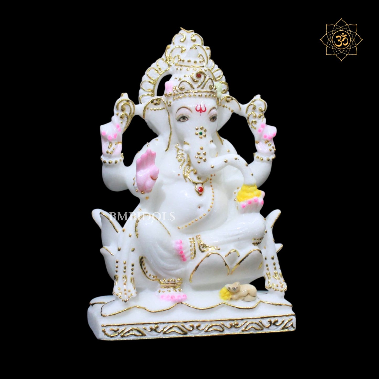 Ganesh Lakshmi Marble Murti in 9inches