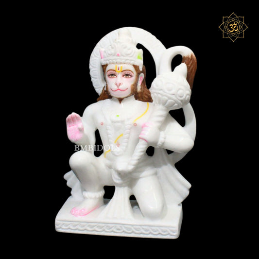 White Hanuman Murti in Makrana Marble in 9inches