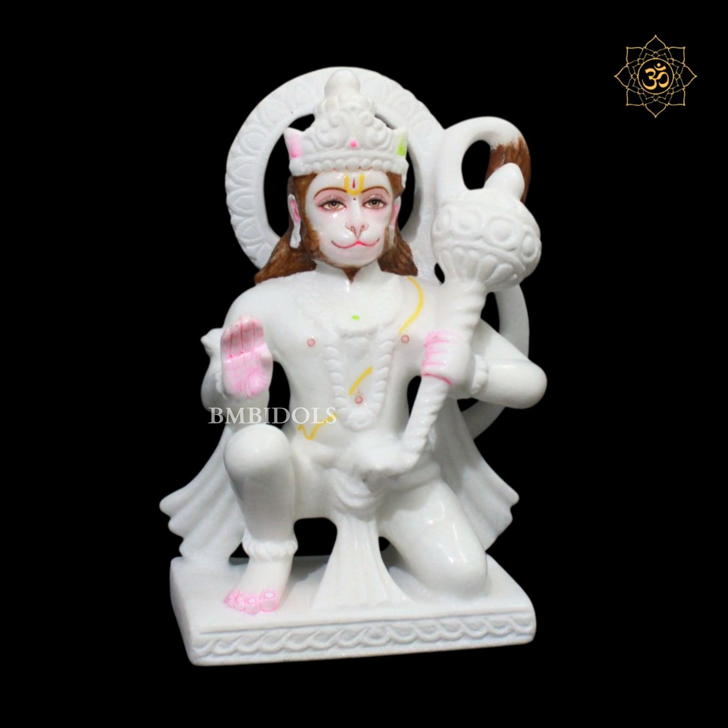 White Hanuman Murti in Makrana Marble in 9inches
