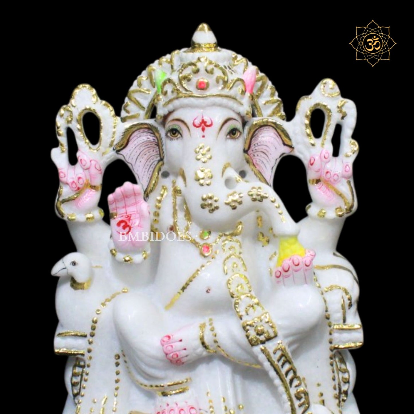 9inch Marble Ganpati Statue in Makrana Marble