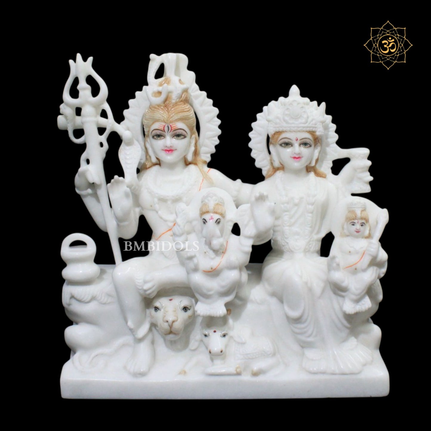 Shiva Parivar Marble Statue in 18inch