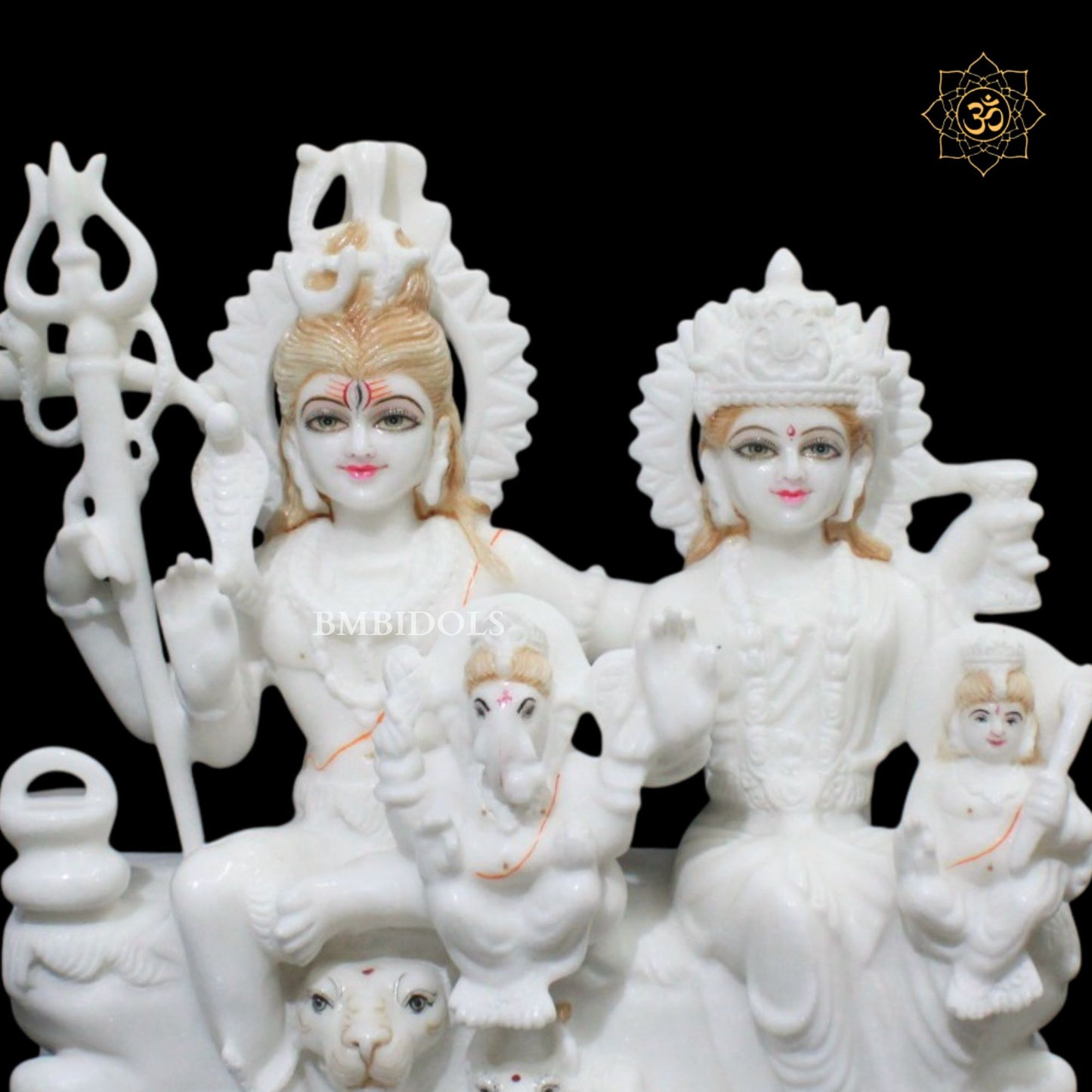 Shiva Parivar Marble Statue in 18inch