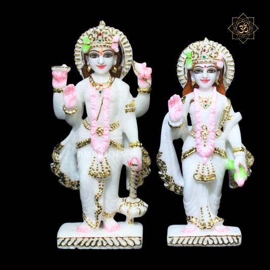 Lakshmi Narayan Marble Murti in 10inch for Homes