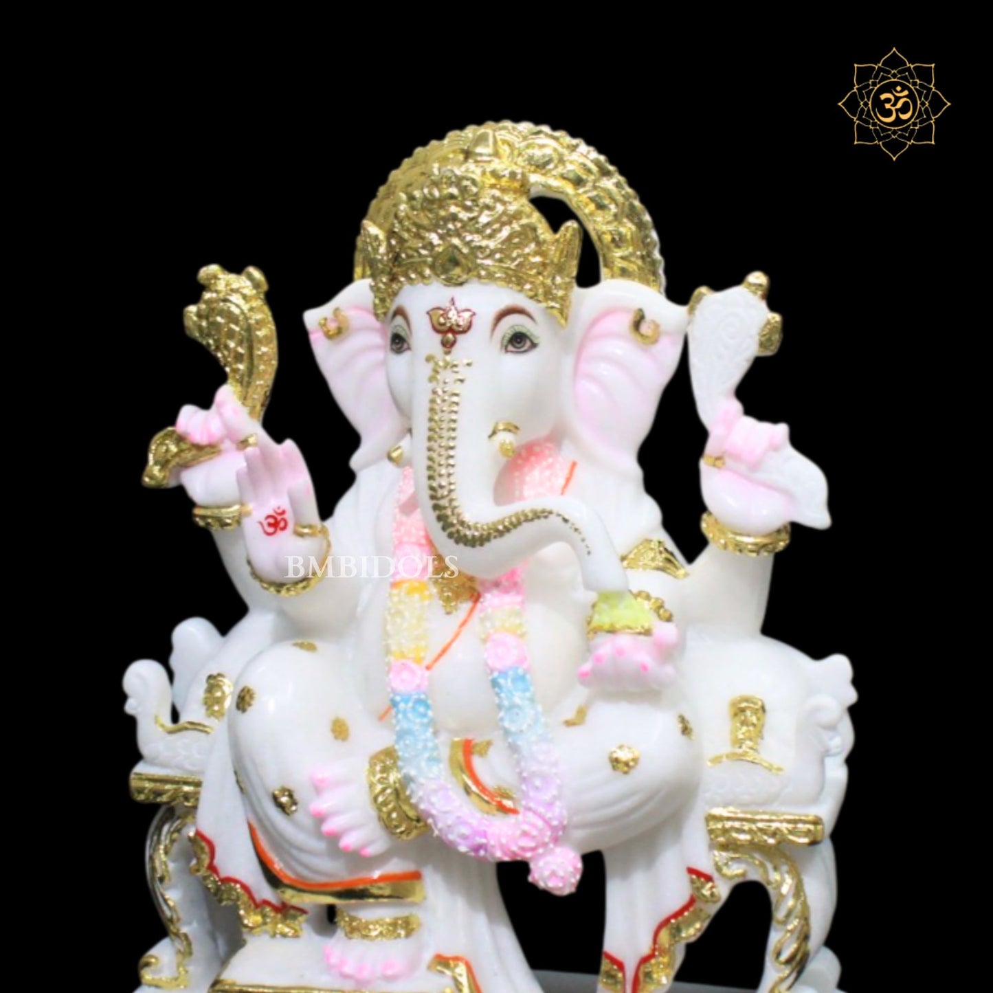 White Marble Ganesha Murti for Homes and Temples