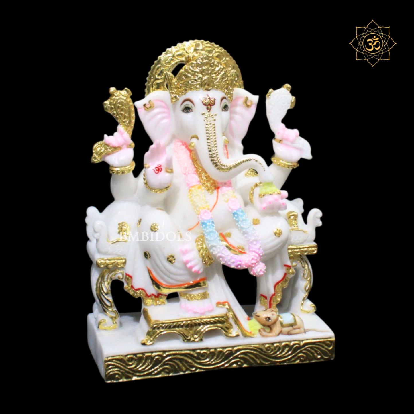 White Marble Ganesha Murti for Homes and Temples