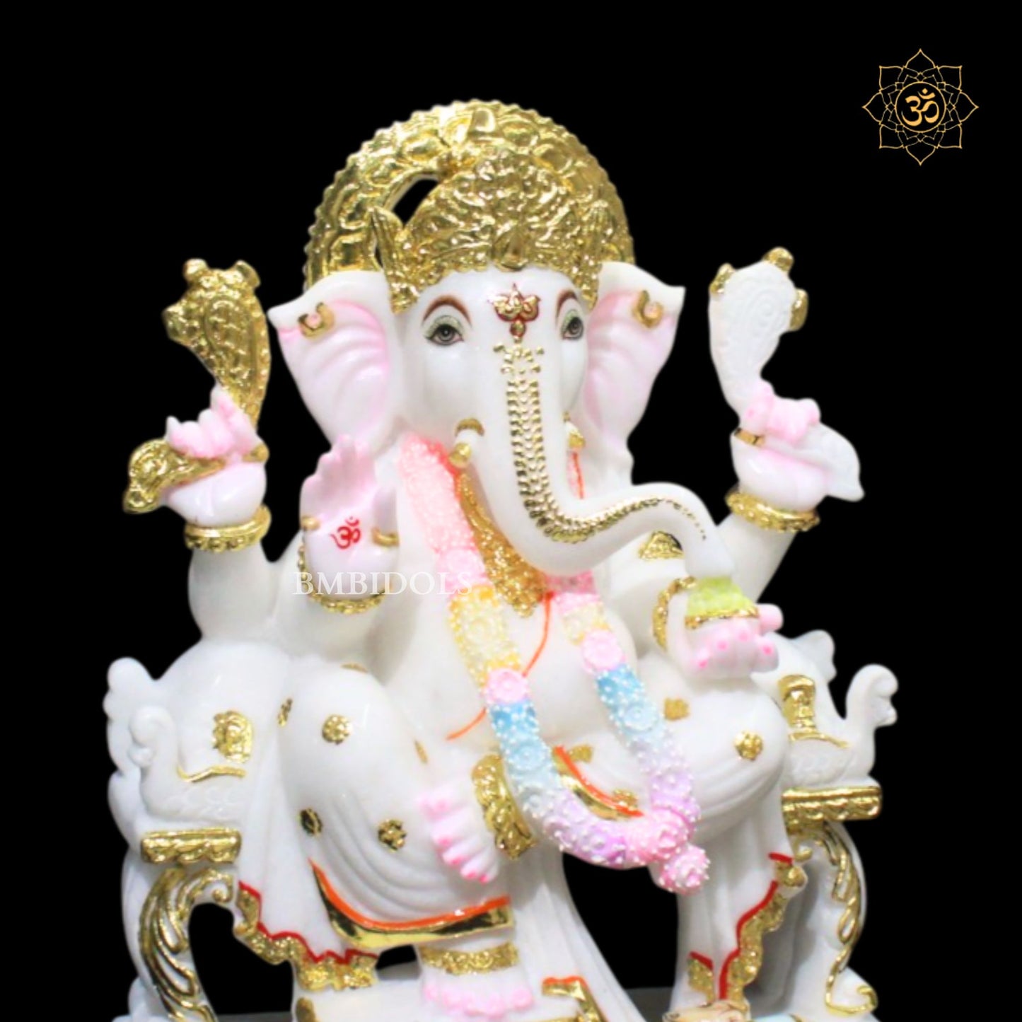 White Marble Ganesha Murti for Homes and Temples