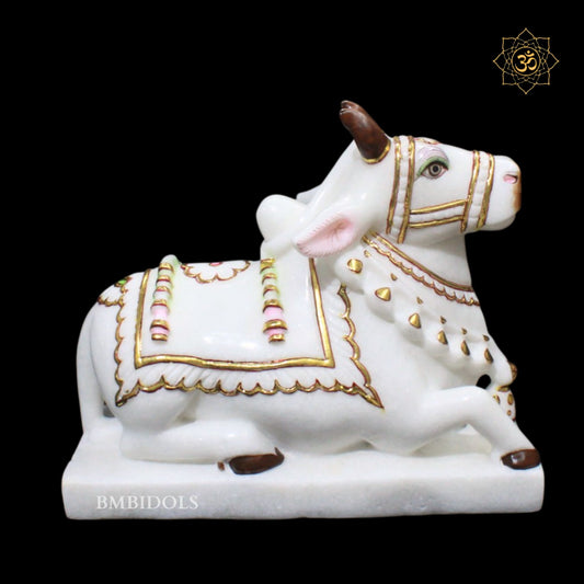 Marble Nandi Statue in 12inches