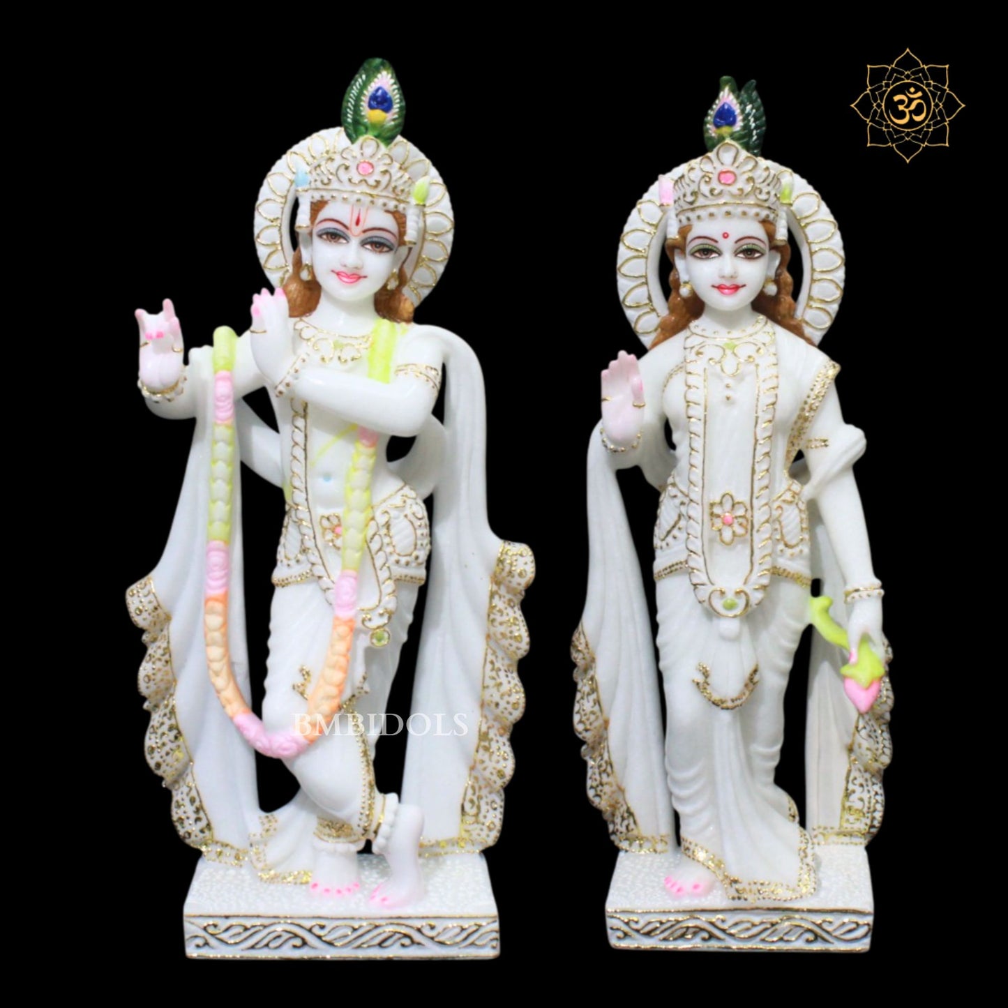 1.5 feet Marble Radha Krishna Murti in Makrana Marble
