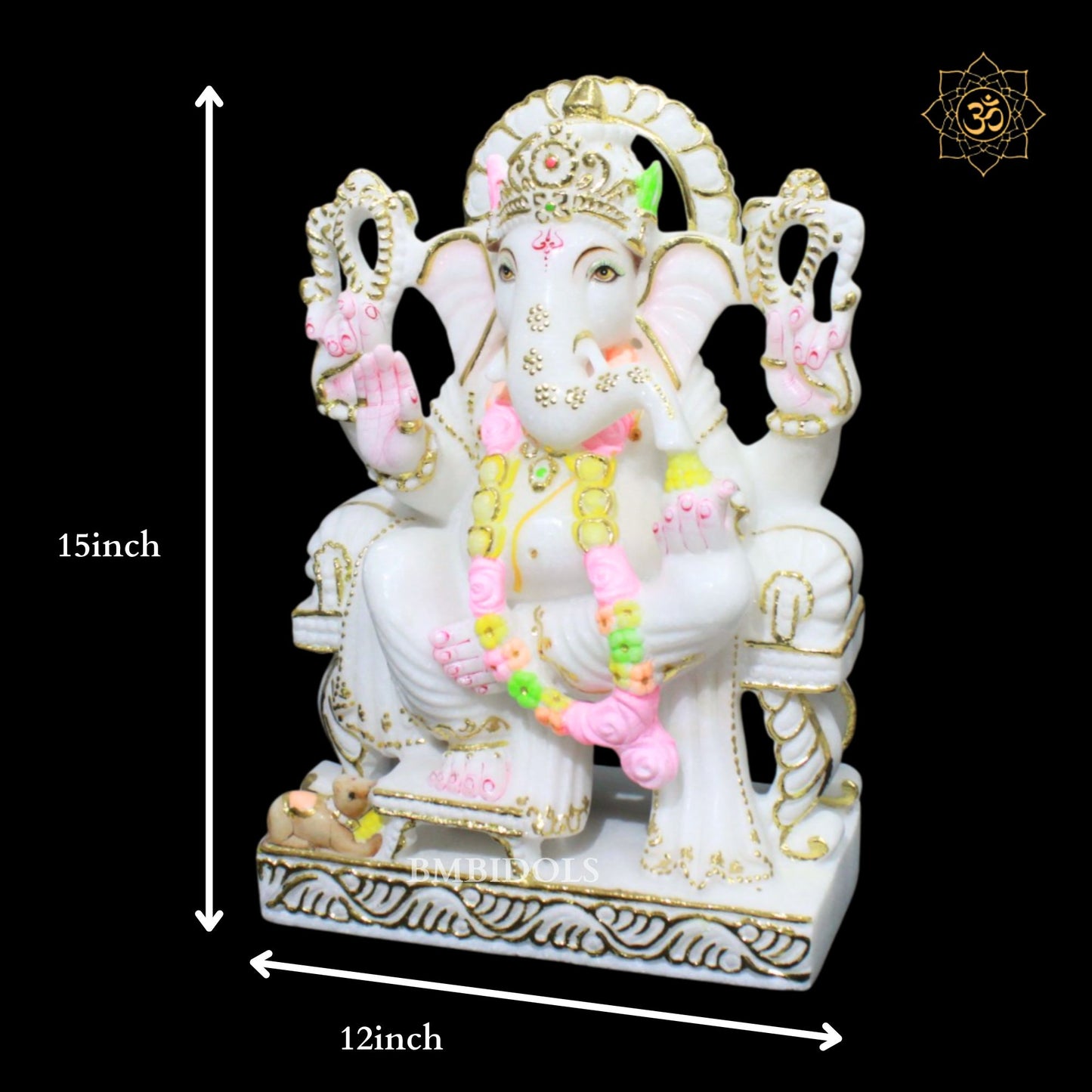 15inch Ganpati Bhagwan Marble Murti