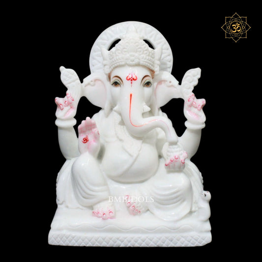 Ganesh Bhagwan Marble Murti in 10inches in sitting posture