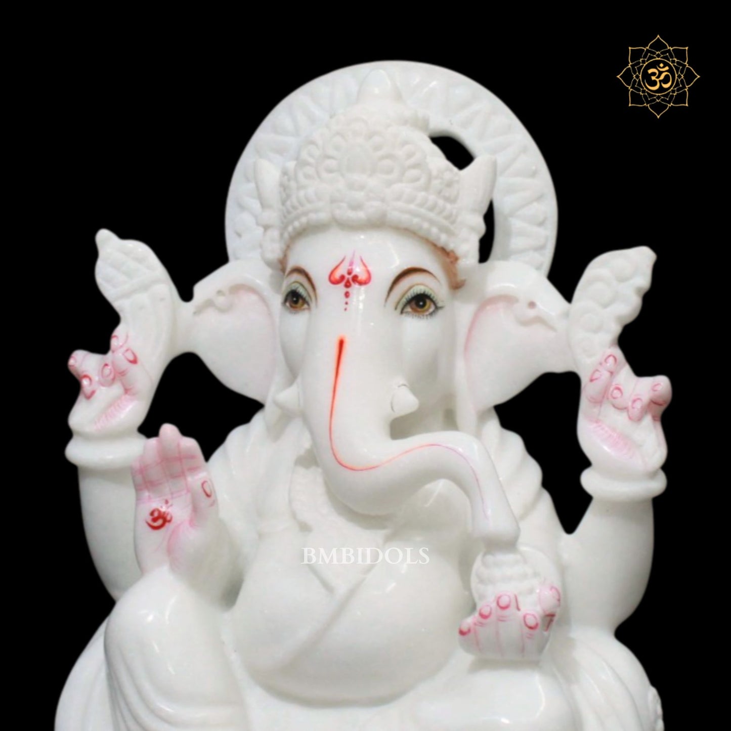 Ganesh Bhagwan Marble Murti in 10inches in sitting posture