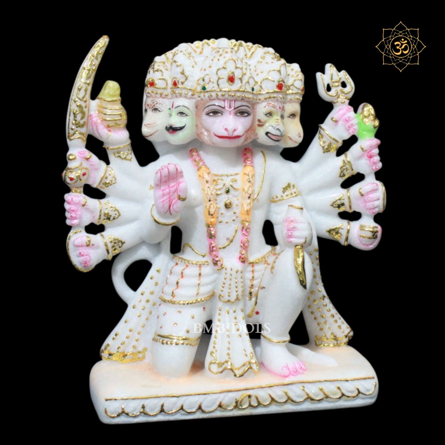 Panchmukhi Hanuman Marble Murti in 10inches Makrana Marble