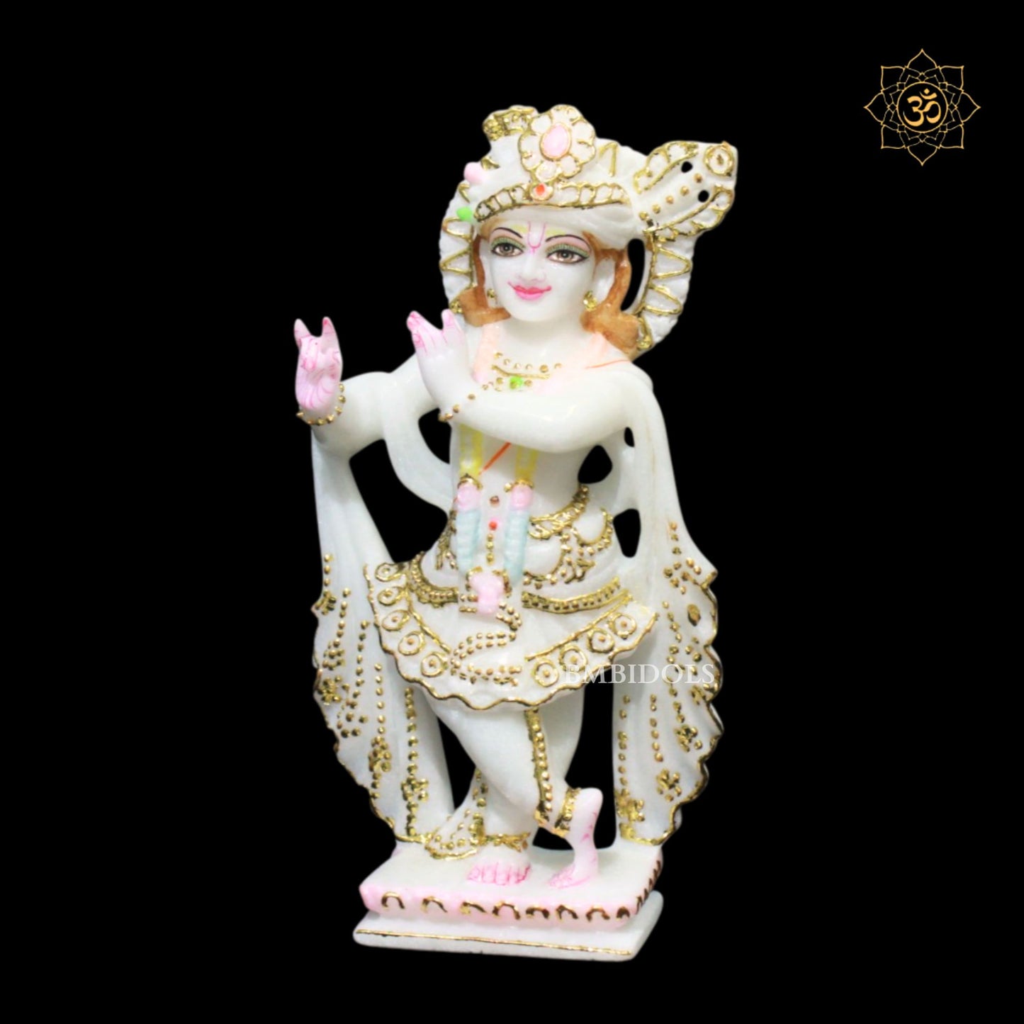 9inch Radha Krishna Bhagwan Murti in Makrana Marble