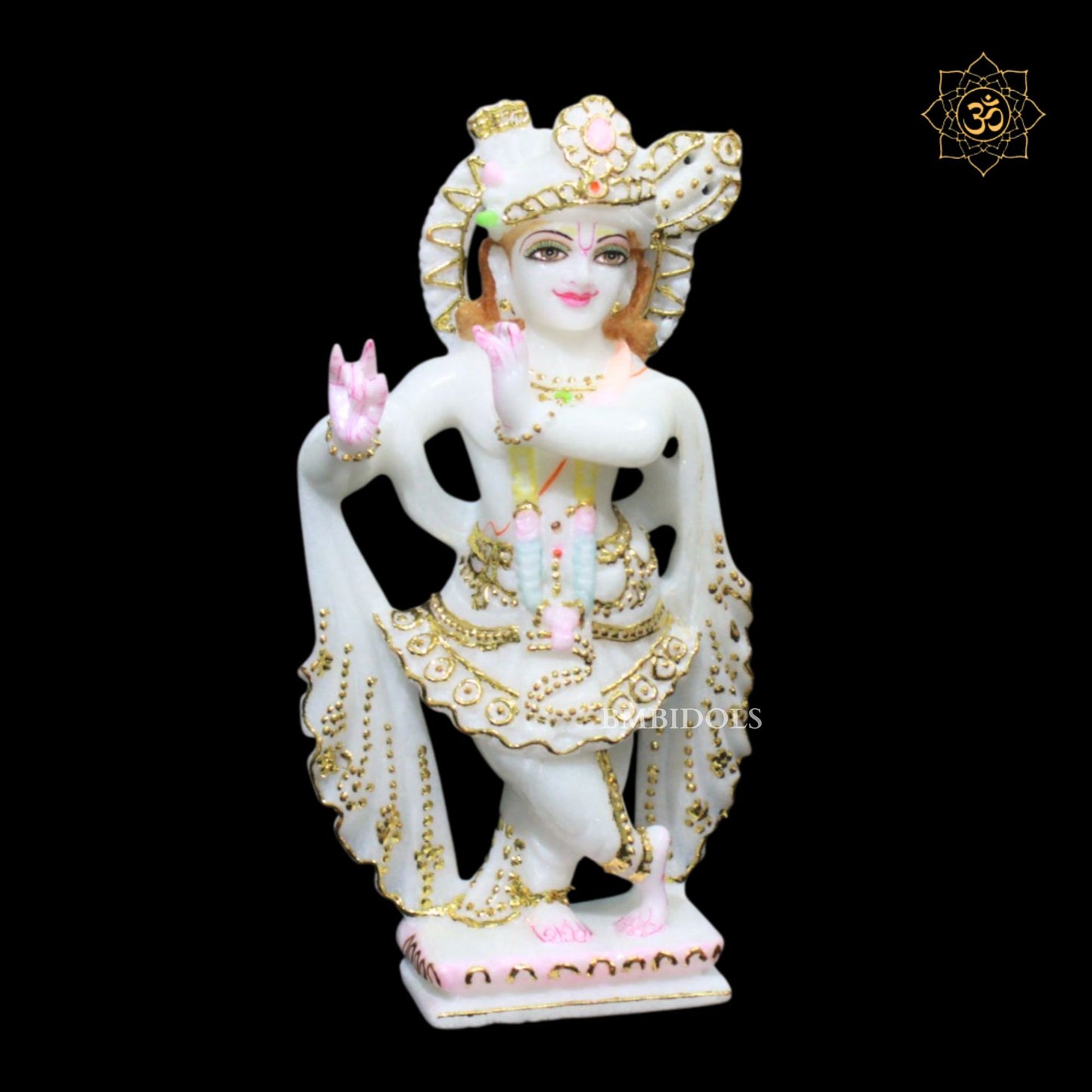 9inch Radha Krishna Bhagwan Murti in Makrana Marble