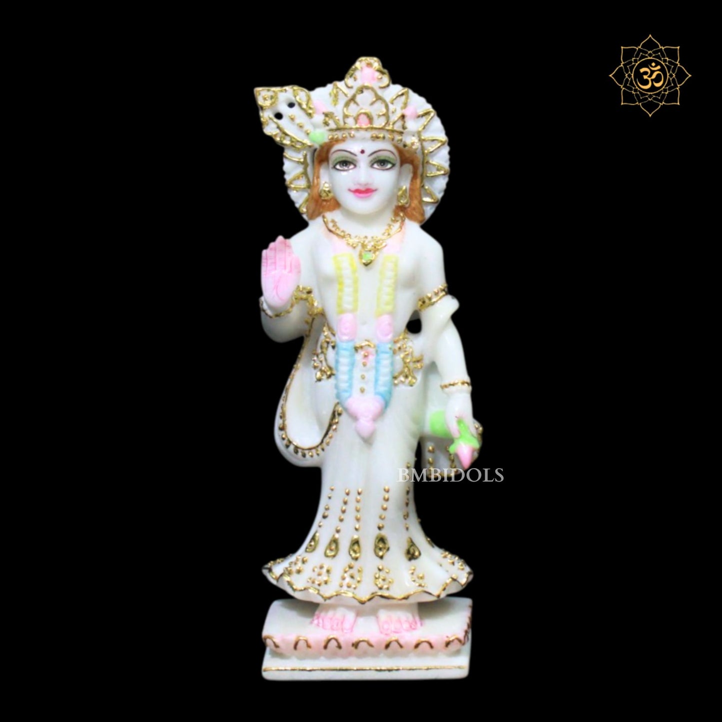 9inch Radha Krishna Bhagwan Murti in Makrana Marble