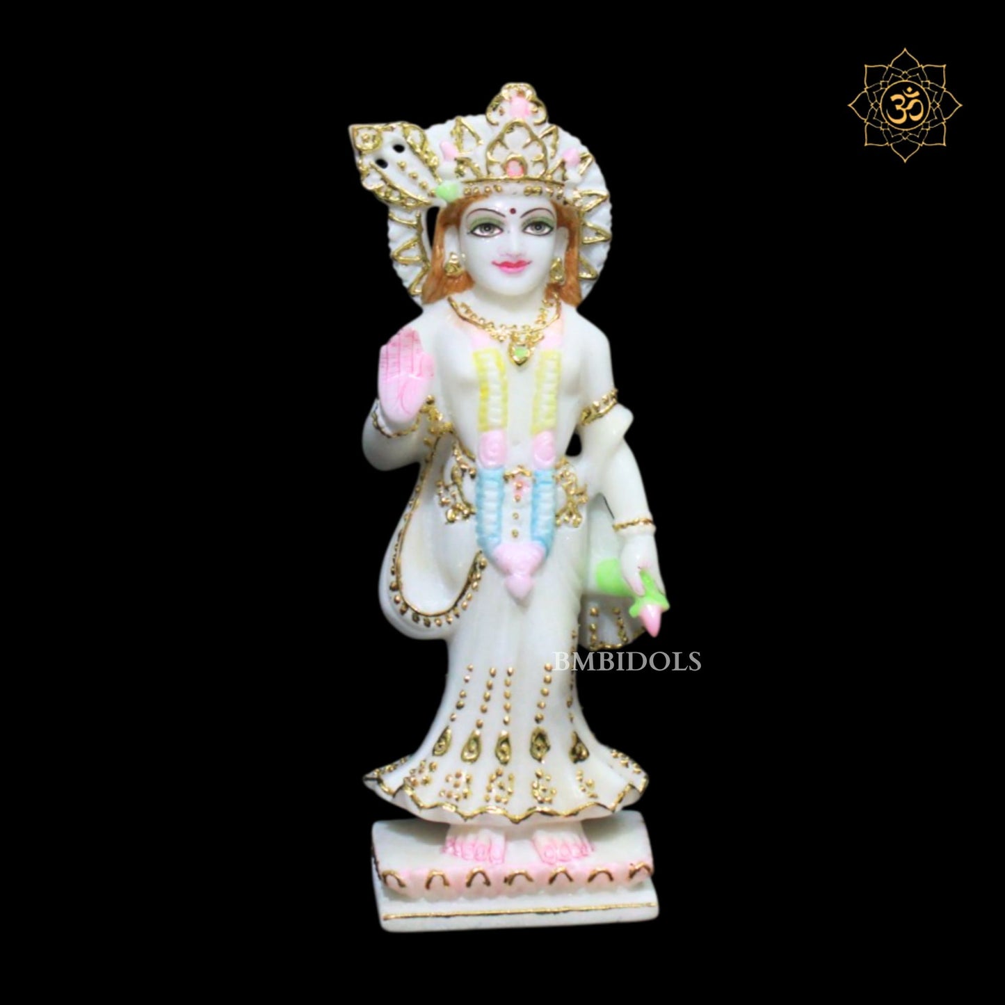 9inch Radha Krishna Bhagwan Murti in Makrana Marble