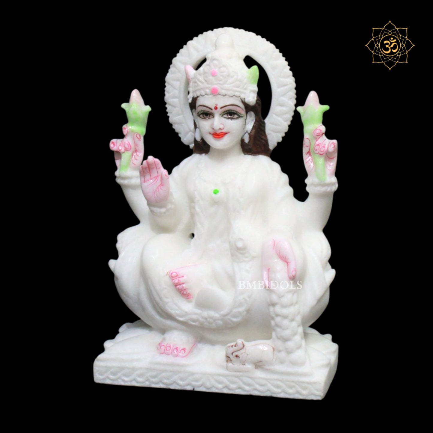 9inch Marble Ganesh Lakshmi Saraswati Statue in Makrana Marble