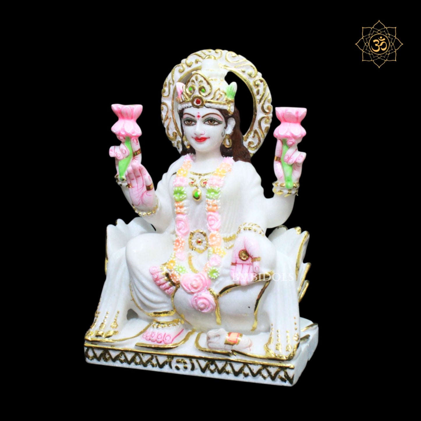 Ganesh Lakshmi Marble Murti in 12inches
