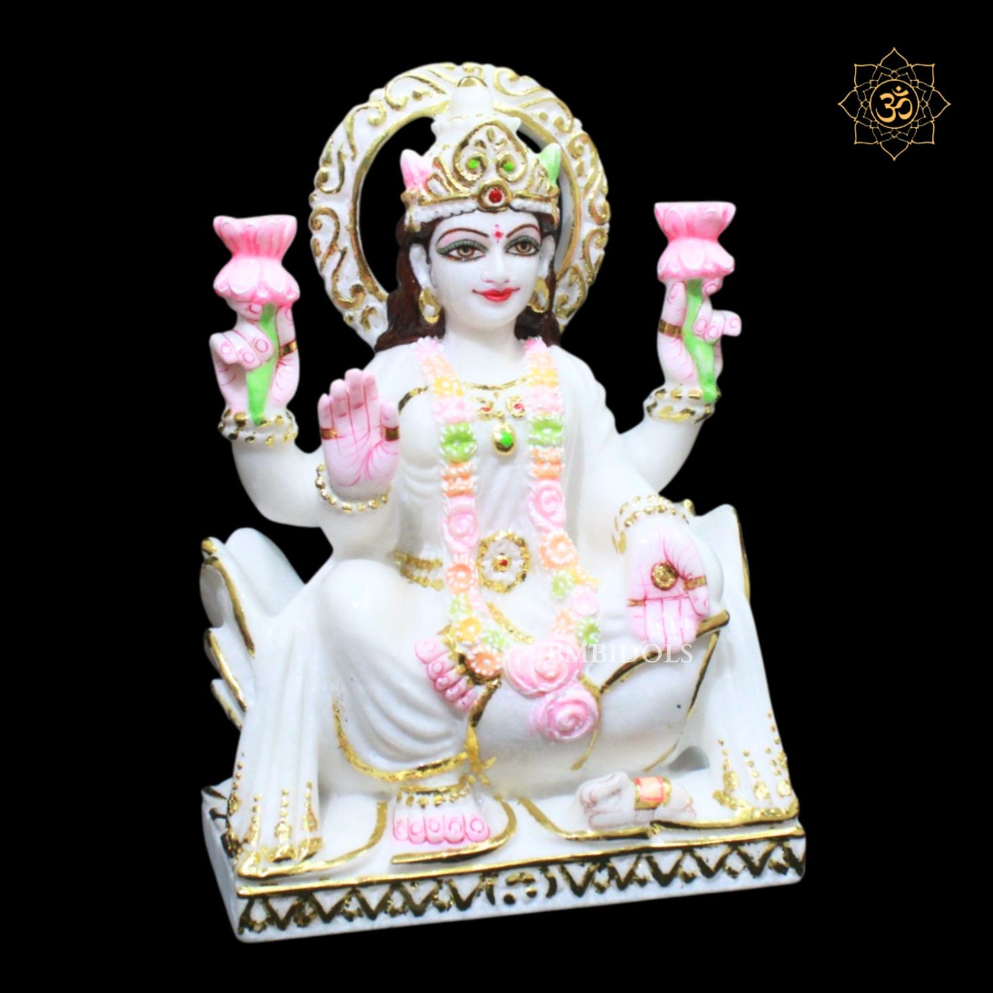 Ganesh Lakshmi Marble Murti in 12inches