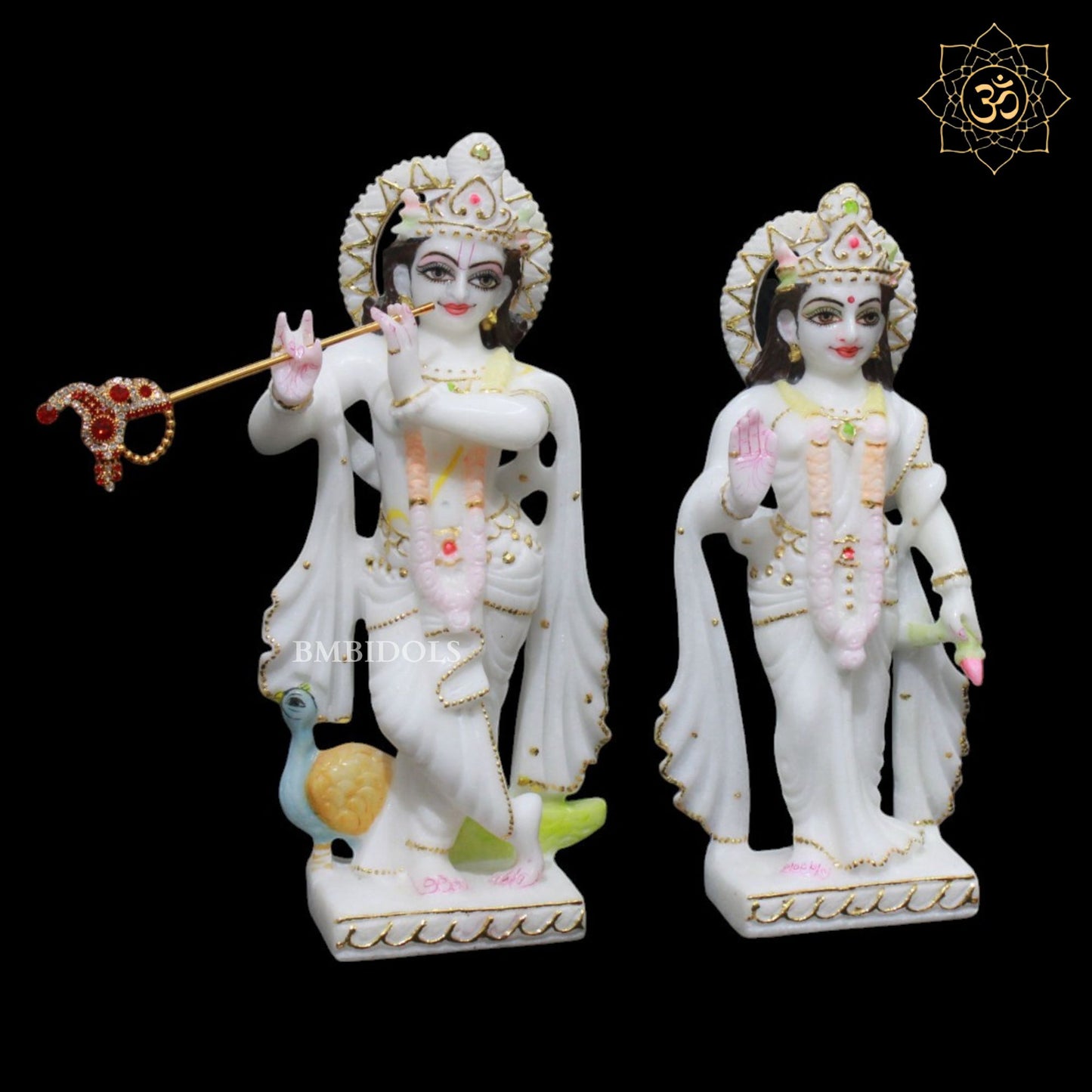 9inch Radha Krishna Marble Murti in Small Size in Makrana Marble