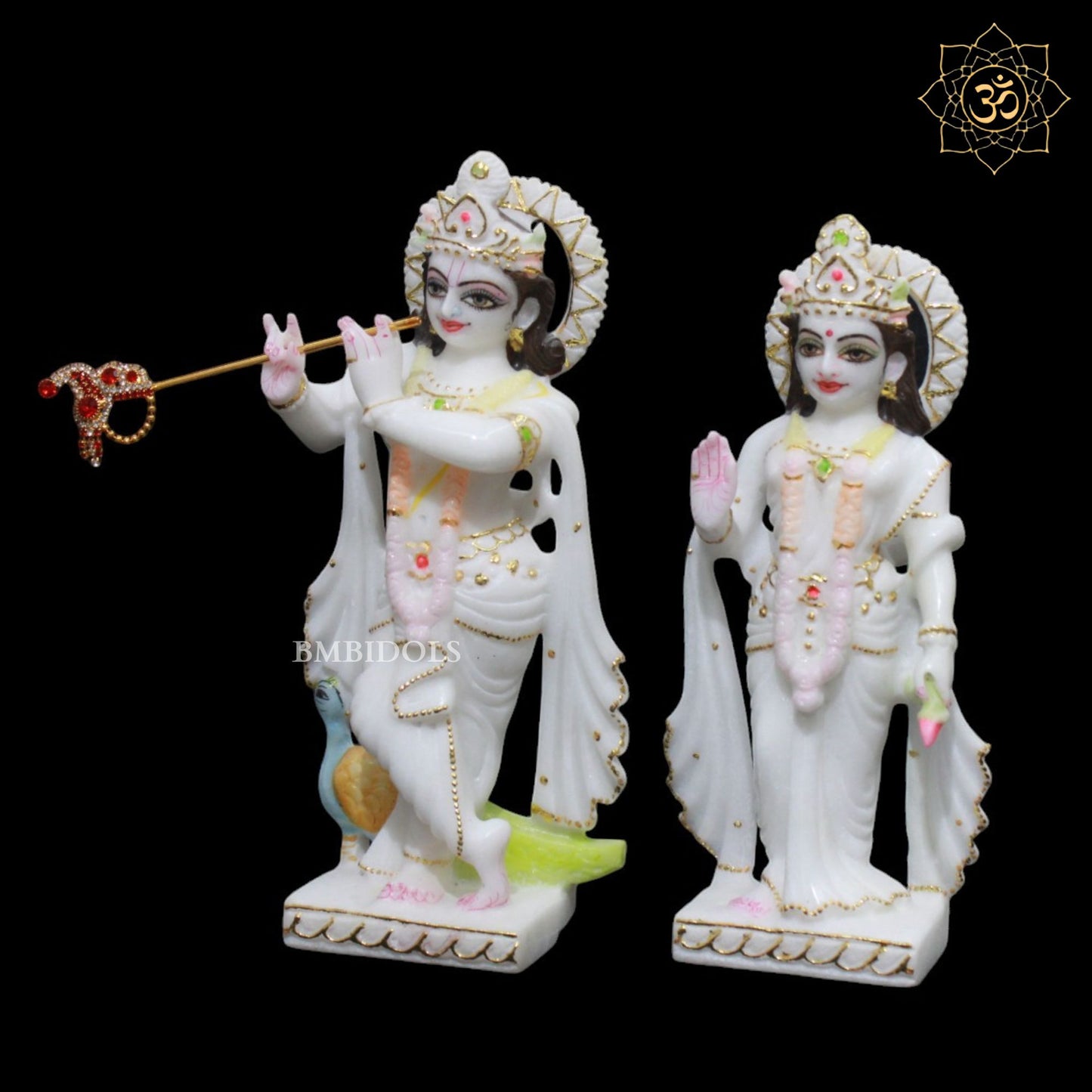 9inch Radha Krishna Marble Murti in Small Size in Makrana Marble