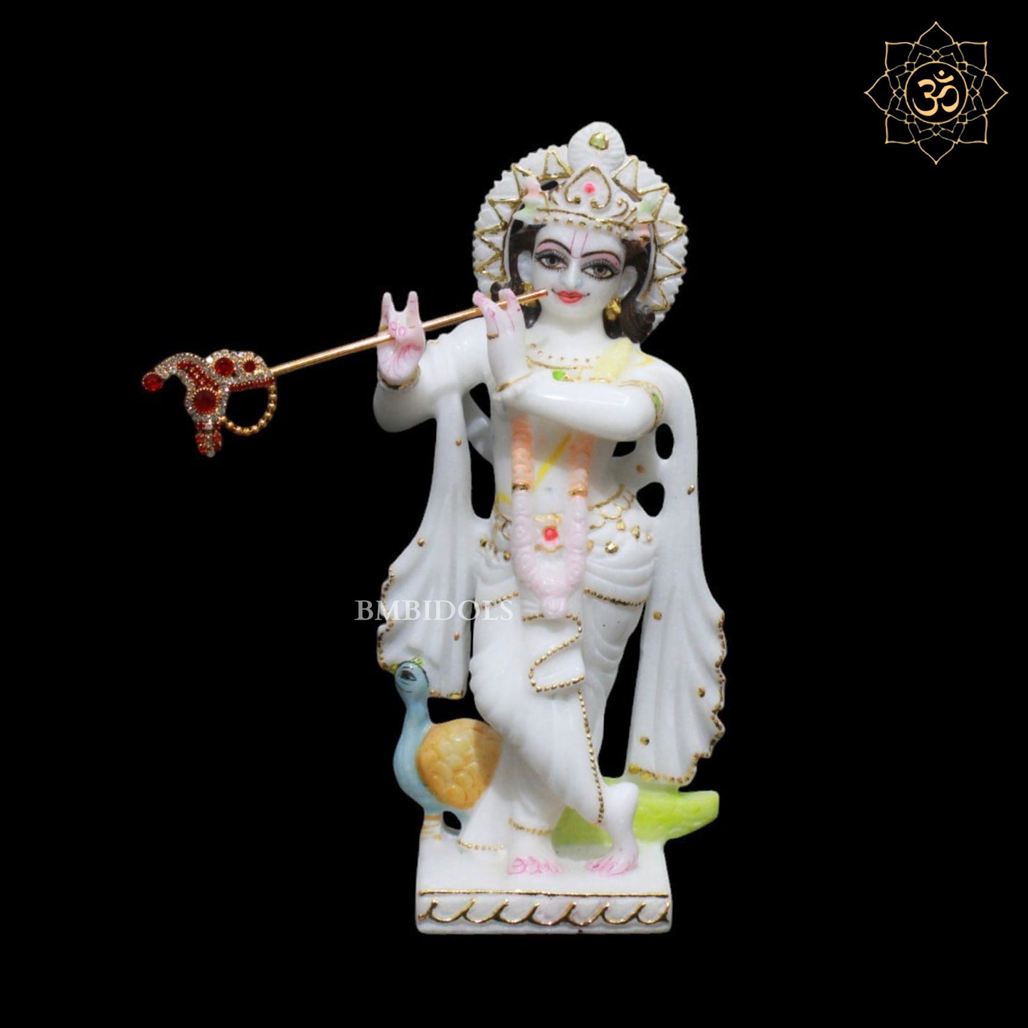 9inch Radha Krishna Marble Murti in Small Size in Makrana Marble