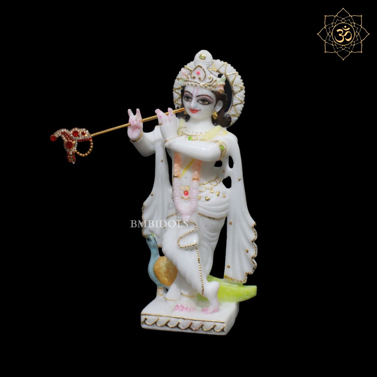 9inch Radha Krishna Marble Murti in Small Size in Makrana Marble