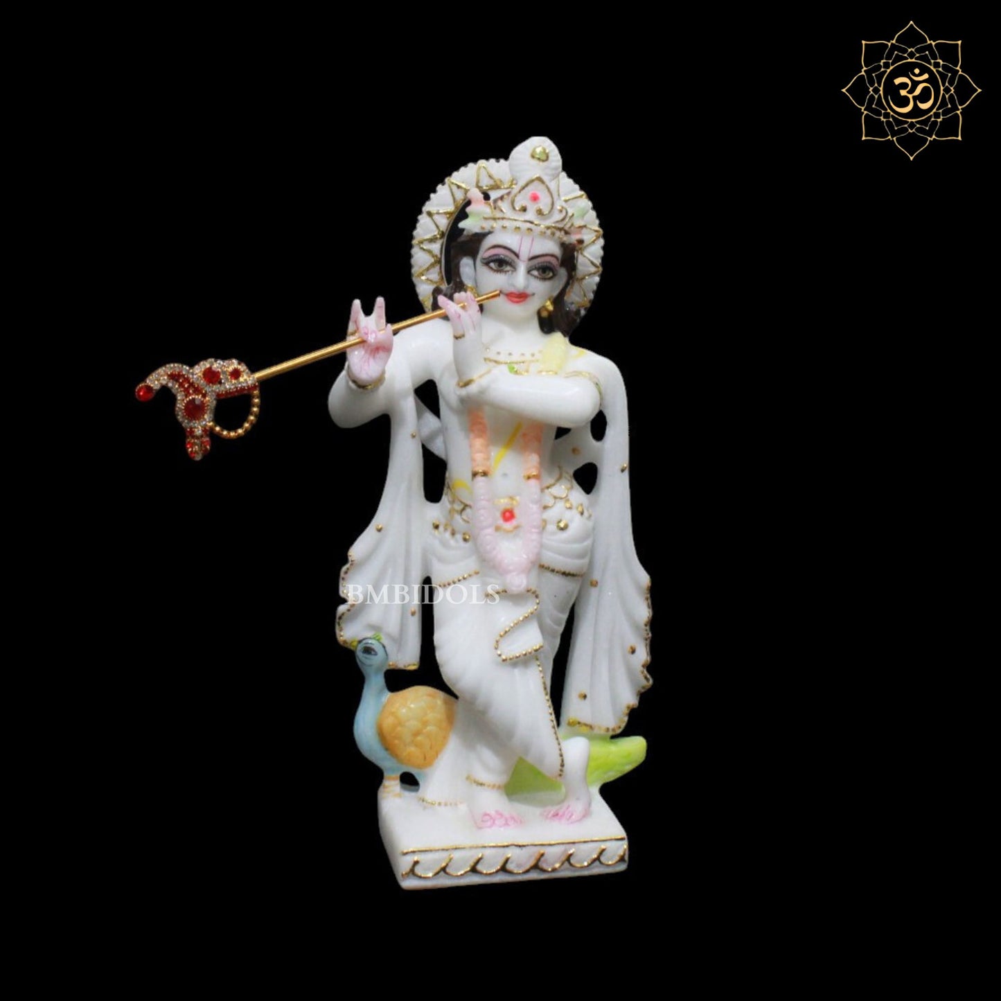 9inch Radha Krishna Marble Murti in Small Size in Makrana Marble