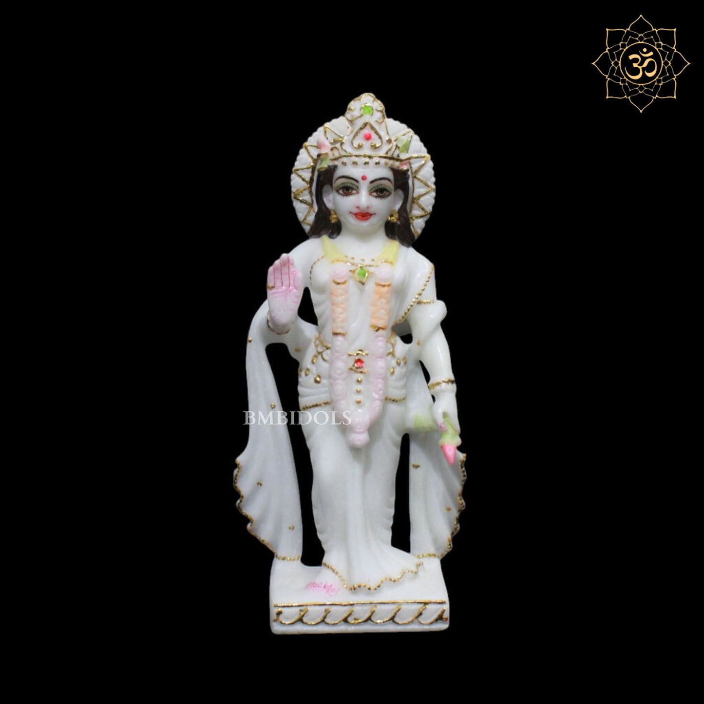 9inch Radha Krishna Marble Murti in Small Size in Makrana Marble