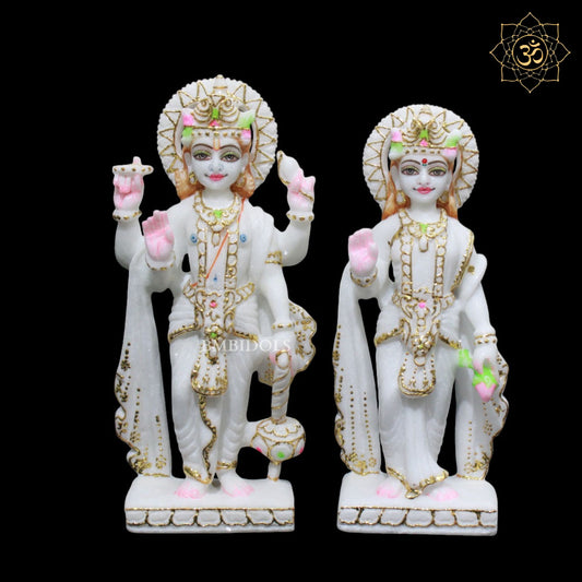 10inch Lakshmi Narayan Marble Murti for Home & Mandirs