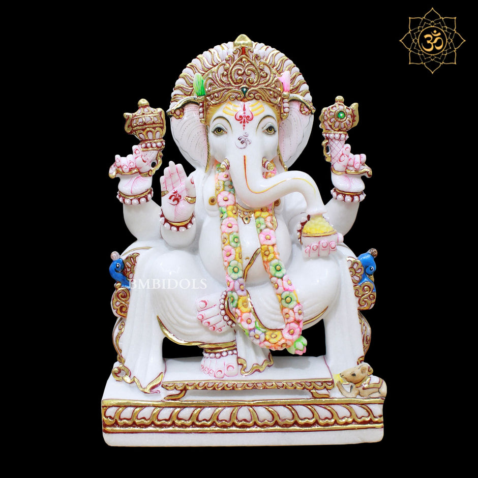 Buy Marble Ganesh Statue, Ganpati Murti in 100% Marble at BMBIDOLS