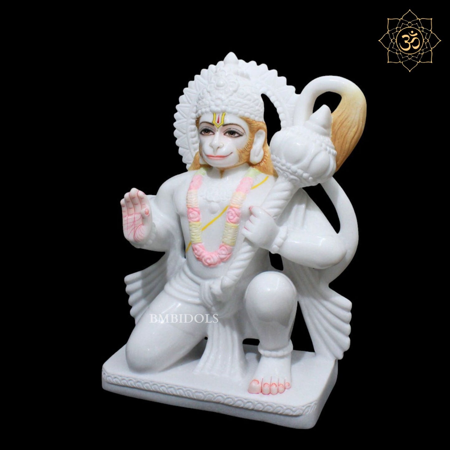 18inch Marble Ashirwad Hanuman Ji Murti for Homes and Temples