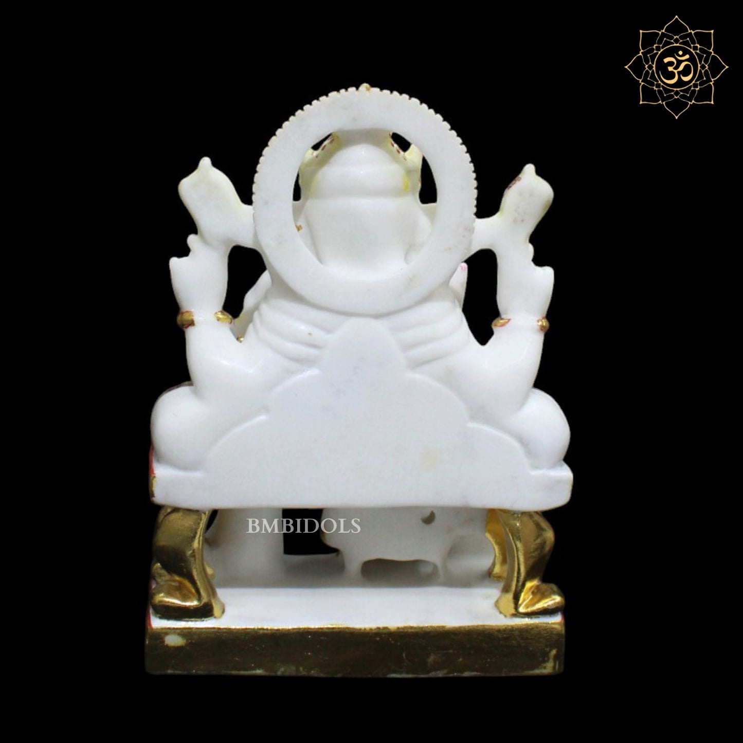 12inch Marble Ganesh Murti for Homes and Temples sitting on Chowki