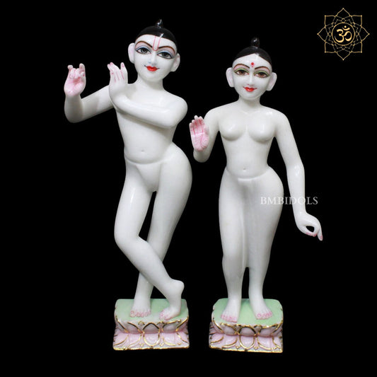 21inch Marble Iskcon Radha Krishna Murti for Homes and Temples Makrana Marble