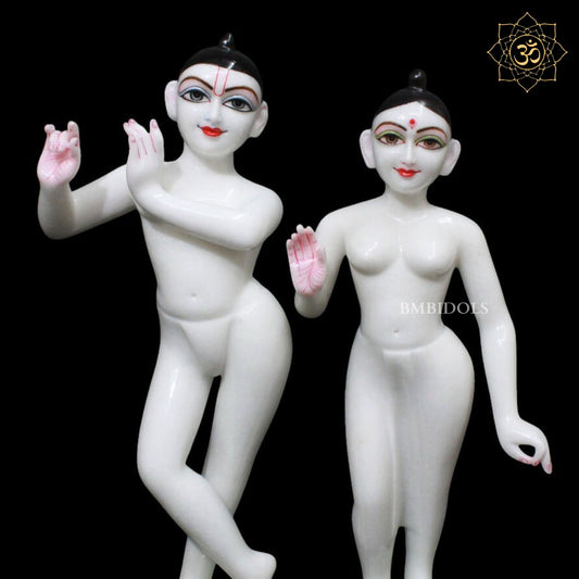 21inch Marble Iskcon Radha Krishna Murti for Homes and Temples Makrana Marble