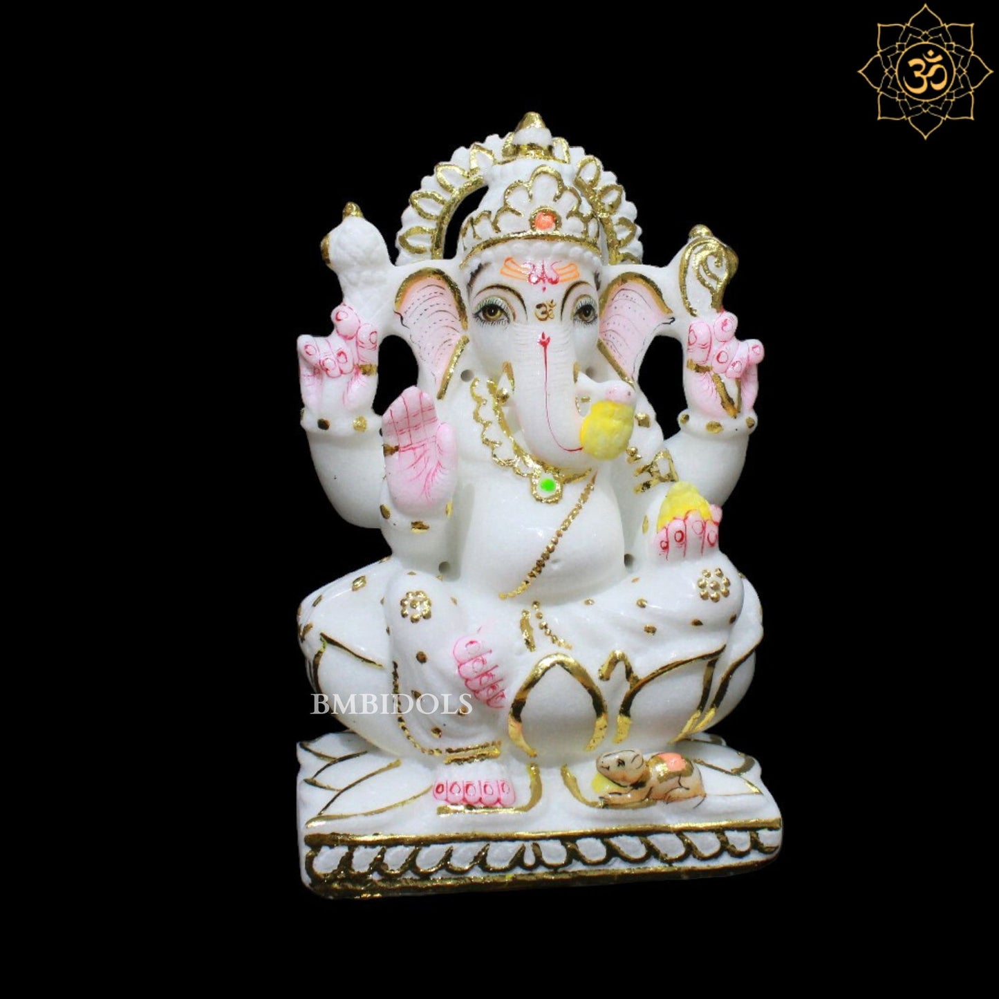 White Small Ganesh Lakshmi Murti for Homes and Temples in 9inches