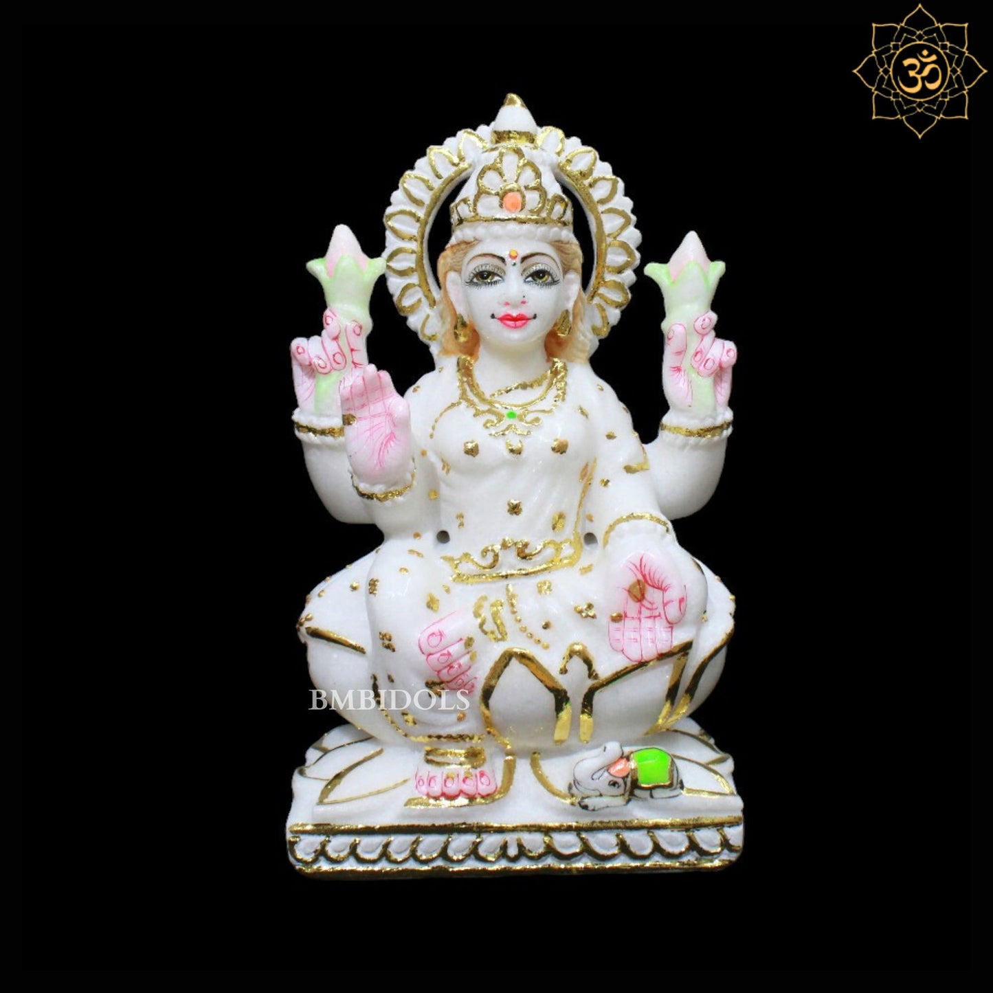 White Small Ganesh Lakshmi Murti for Homes and Temples in 9inches