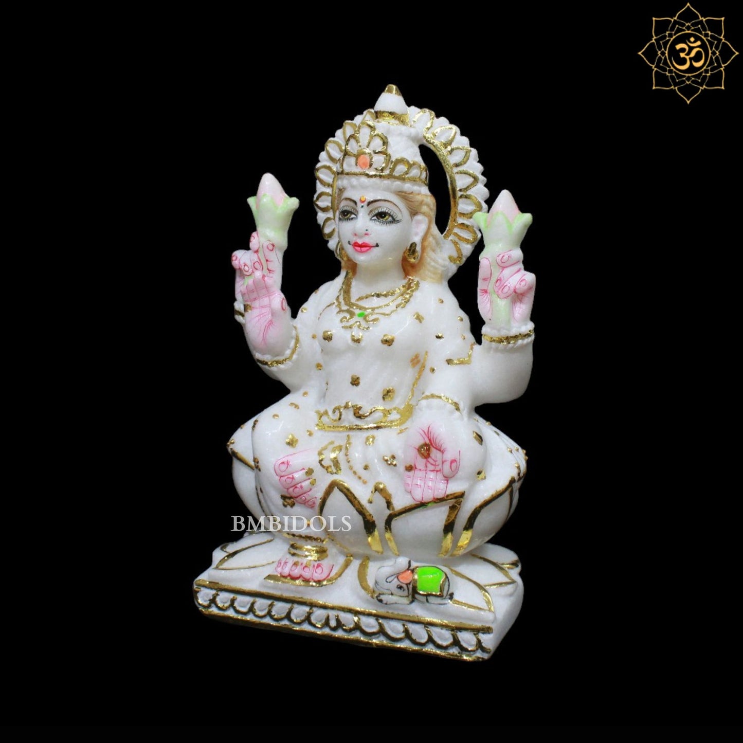 White Small Ganesh Lakshmi Murti for Homes and Temples in 9inches