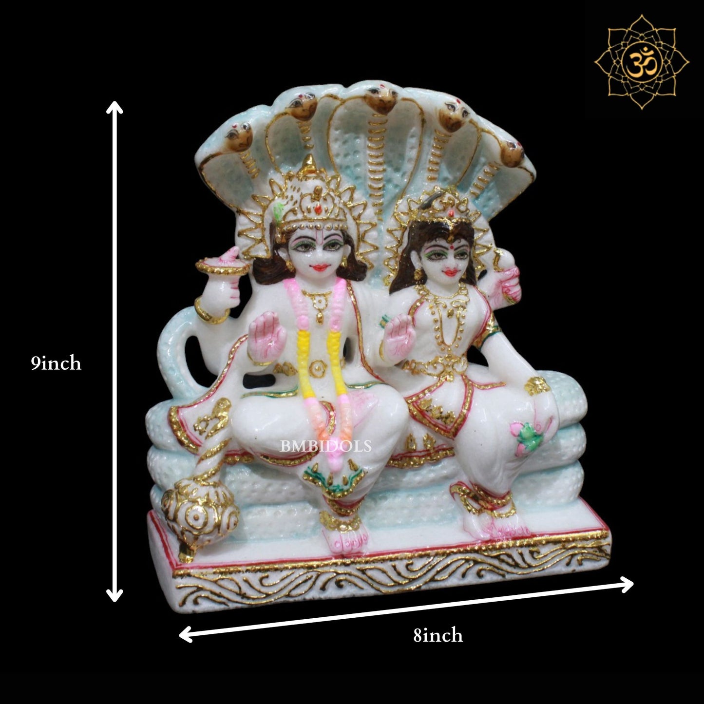 Lakshmi Narayan Marble Murti in 9inches for Homes and Temples