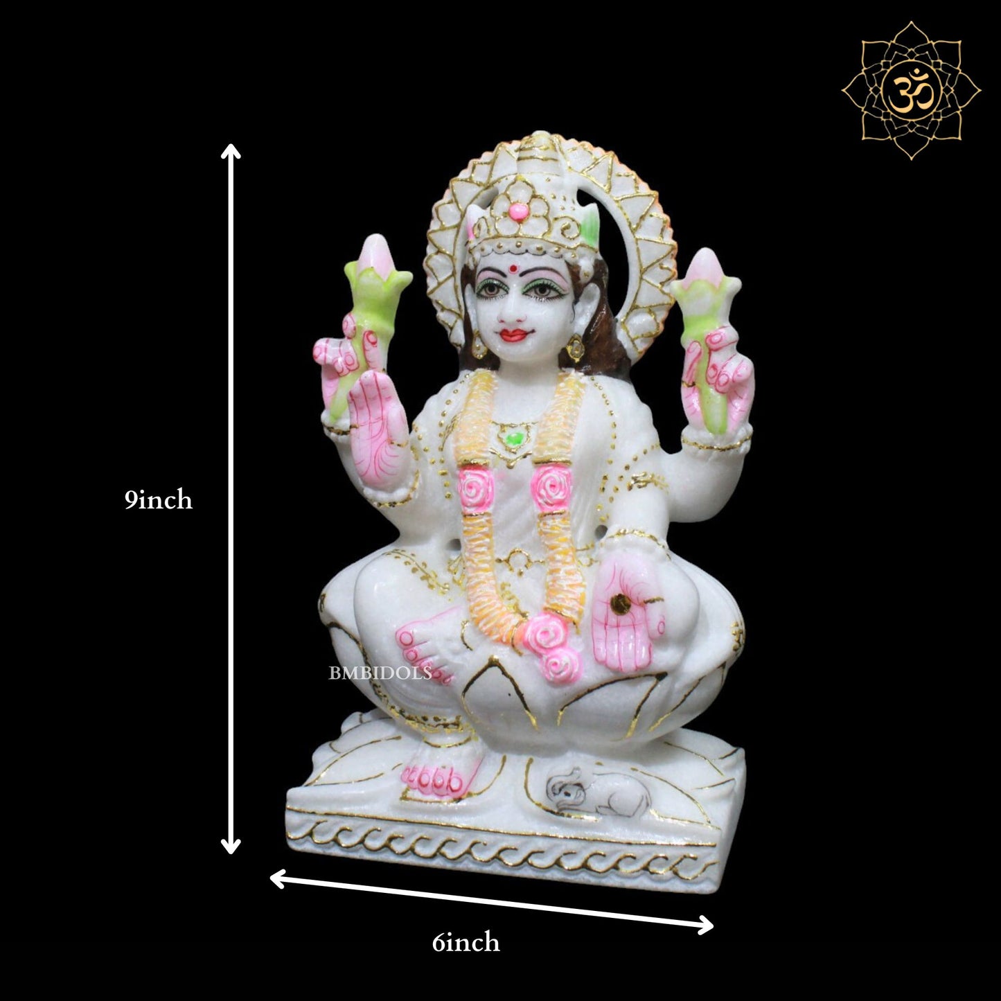 Marble Ganesh Lakshmi Murti for Homes and Temples in 9inch