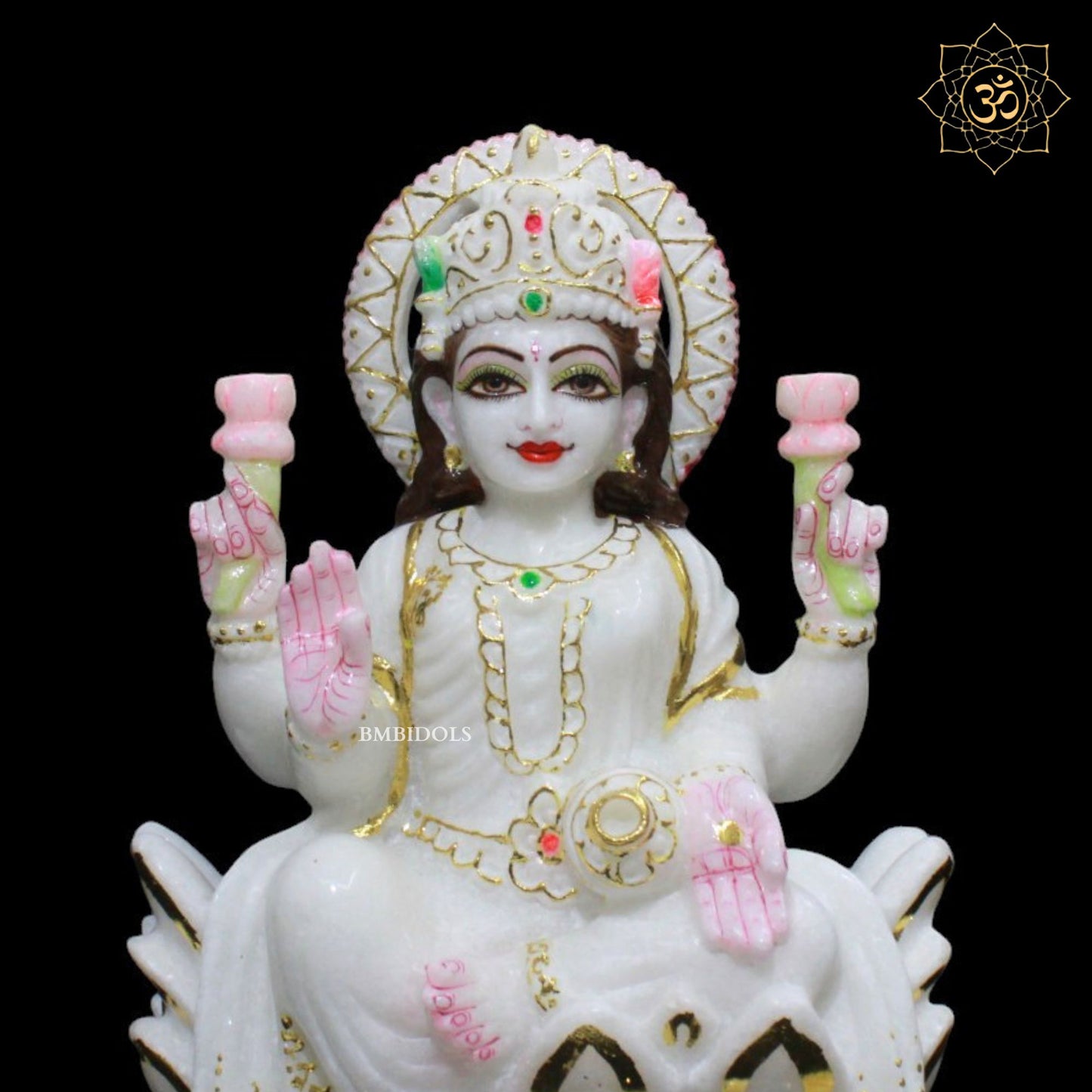 Ganesh Laxmi Marble Murti for Homes and Temples in 12inches