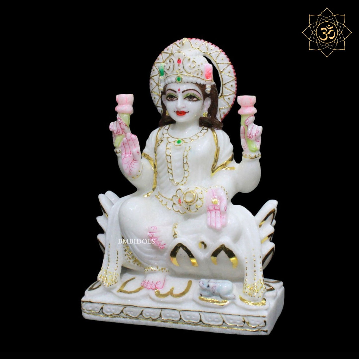 Ganesh Laxmi Marble Murti for Homes and Temples in 12inches