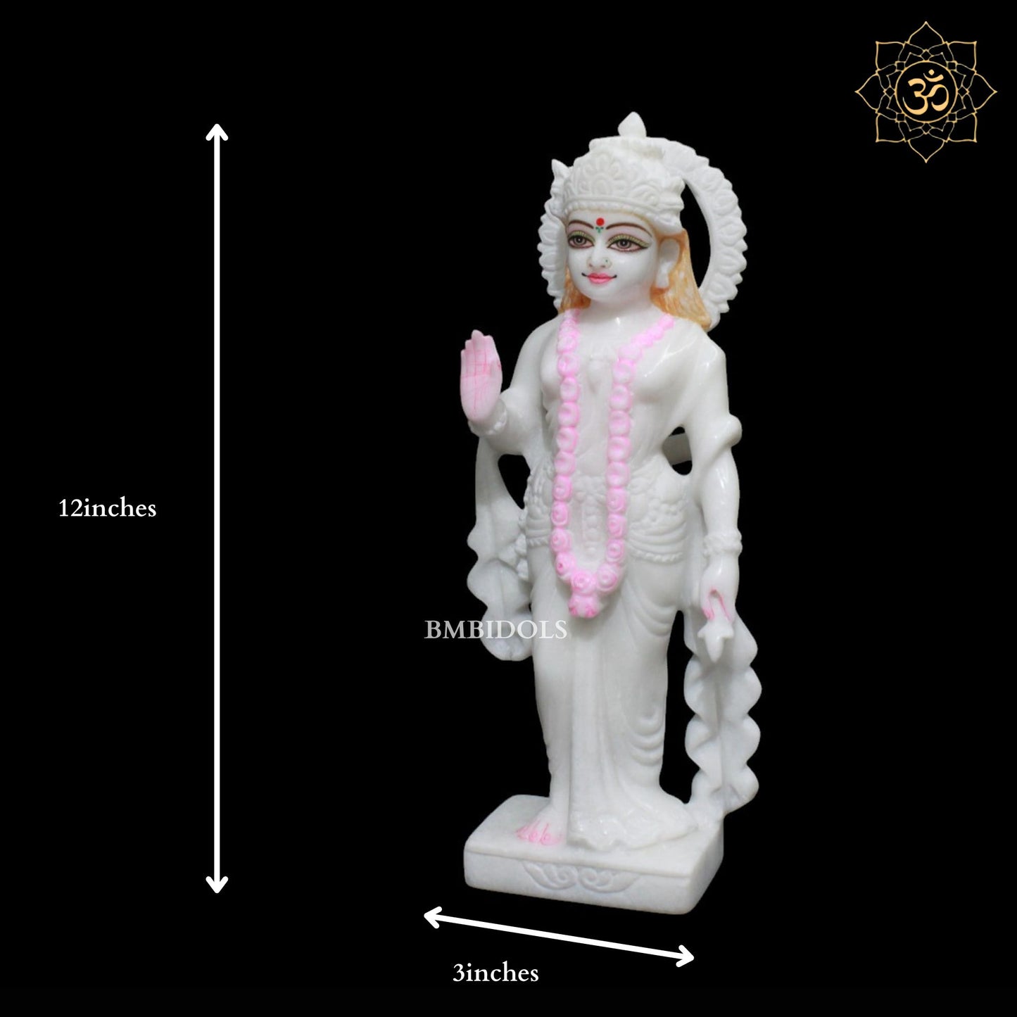 White Marble Radha Krishna Murti in 12inches of Makrana Marble