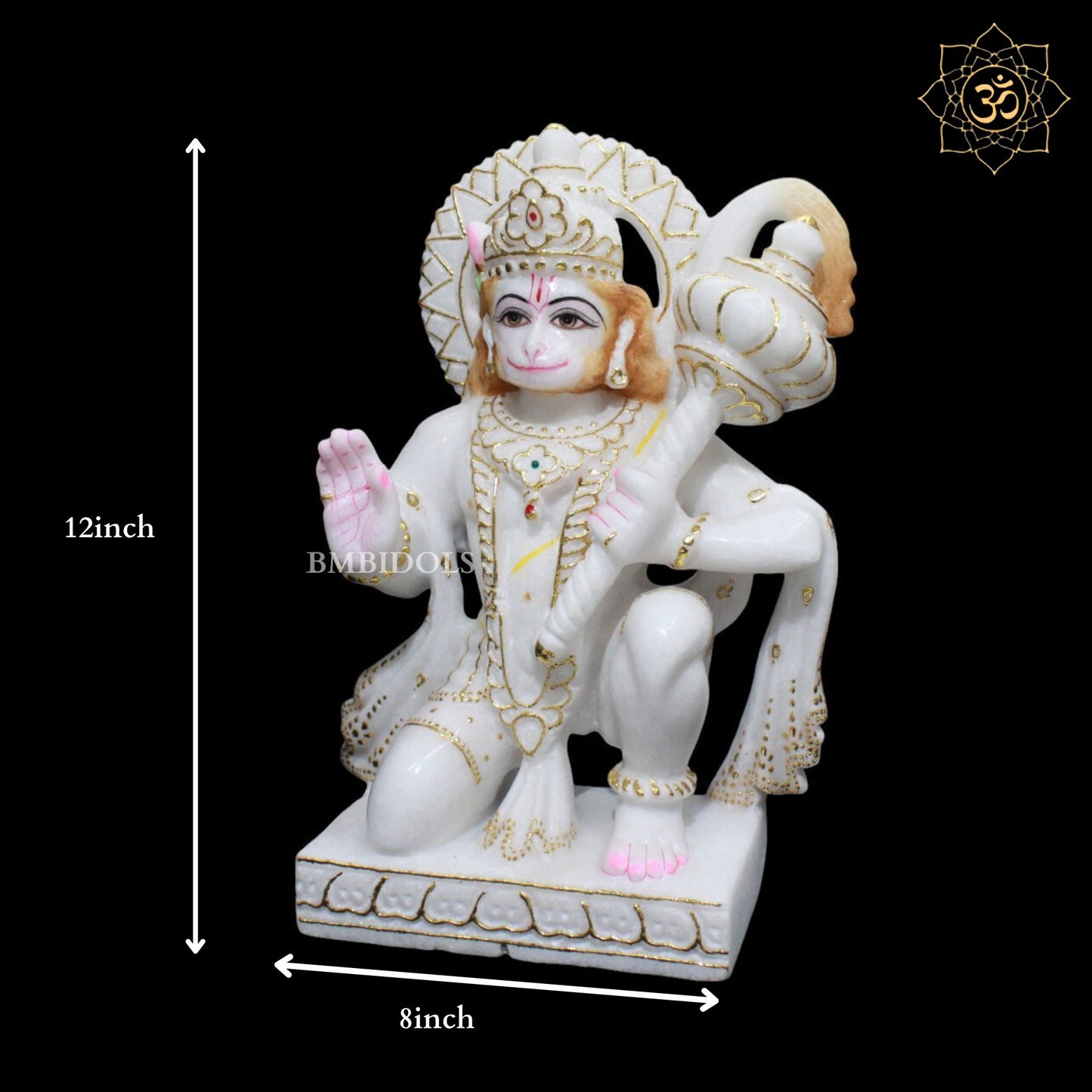 Ashirwad Marble Hanuman Murti for Homes and Temples in 1feet