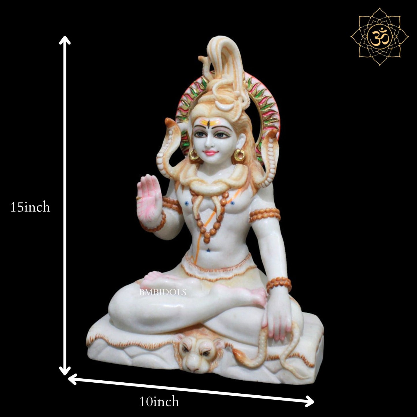 Shiva Marble Statue for Homes and Temples in 15inches in Makrana Marble