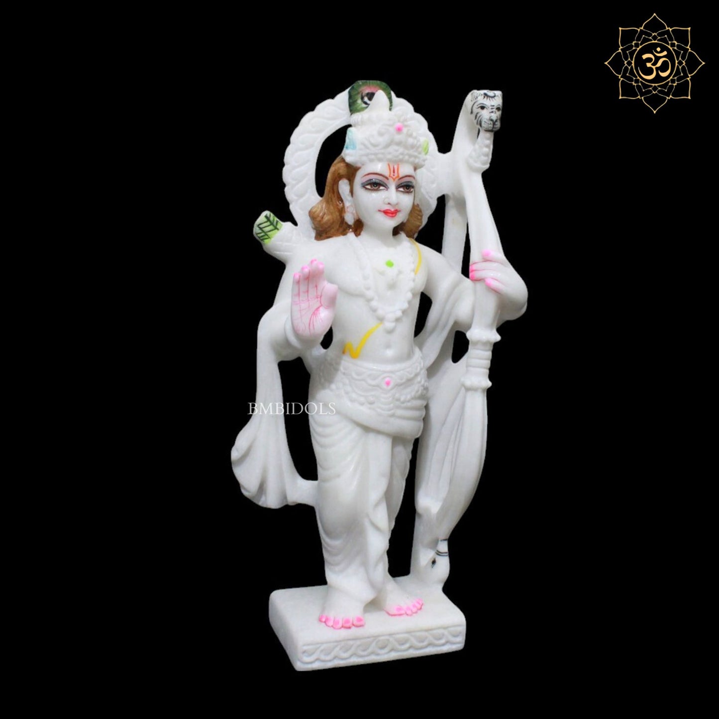 1feet Marble Ram Darbar Murti for Homes and Temples in Makrana Marble