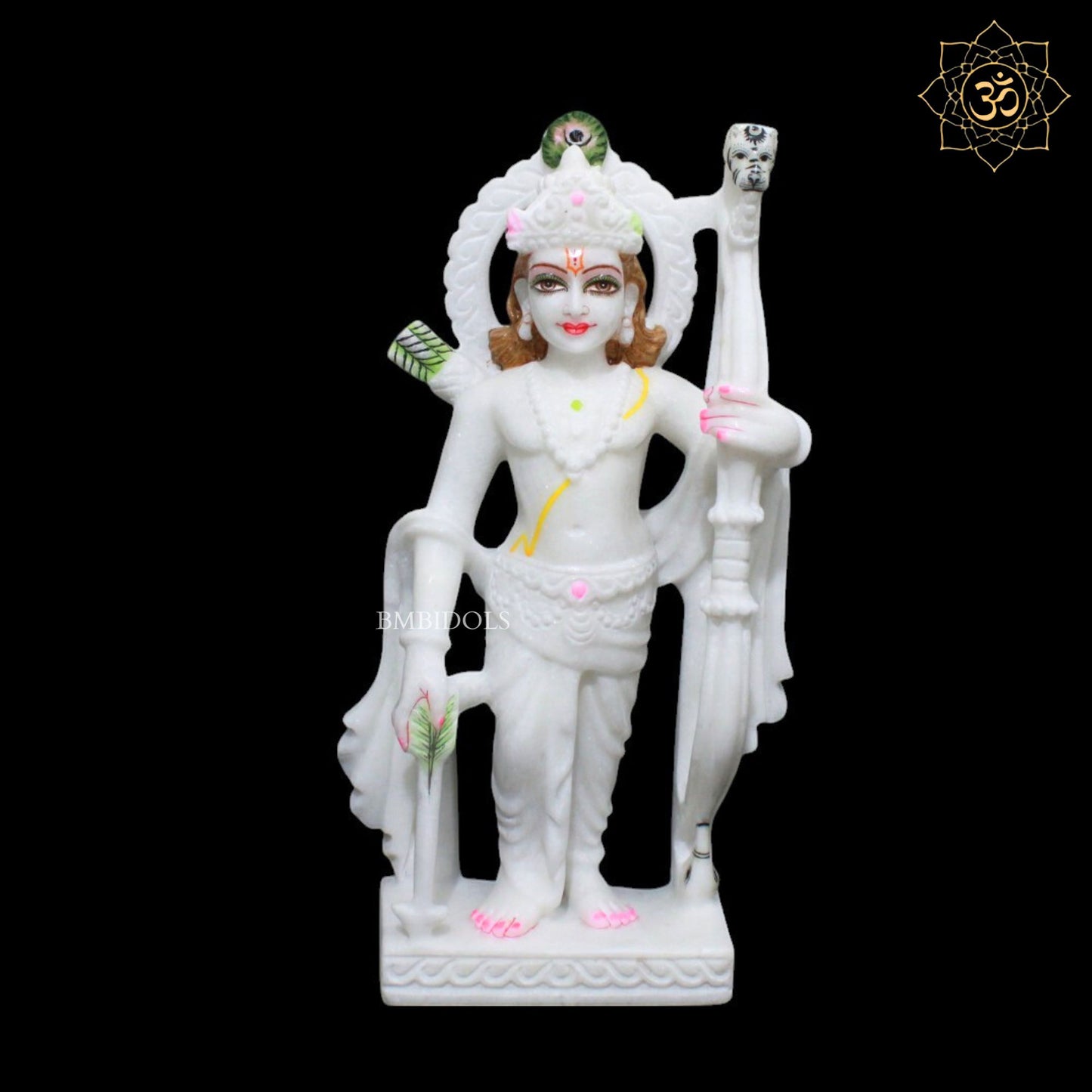 1feet Marble Ram Darbar Murti for Homes and Temples in Makrana Marble