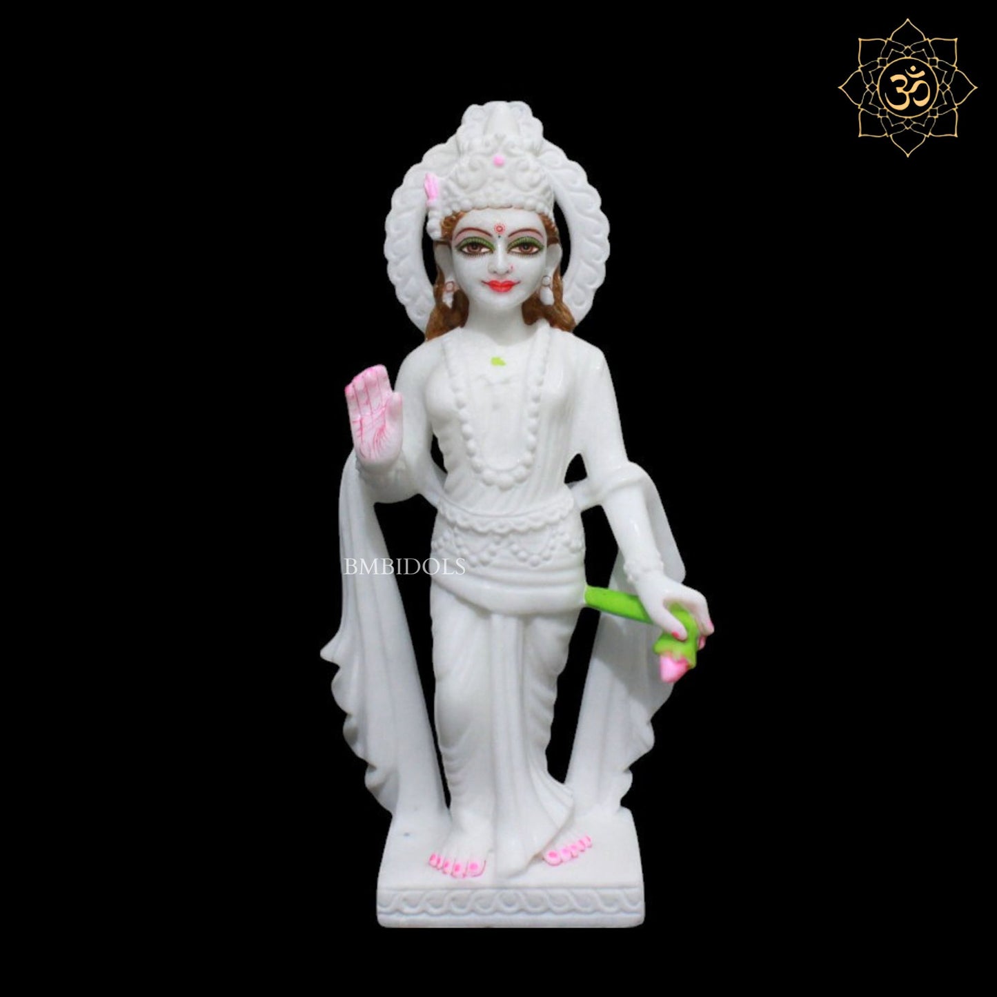 1feet Marble Ram Darbar Murti for Homes and Temples in Makrana Marble