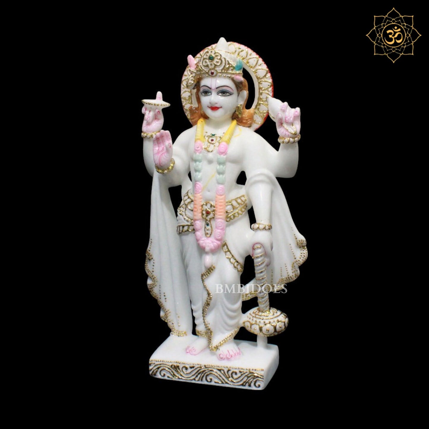 Marble Lakshmi Narayan Murti for Home Temples in 15inches Makrana Marble